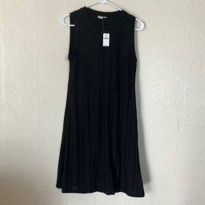 GAP Black Ribbed Sleeveless Swing Dress, M